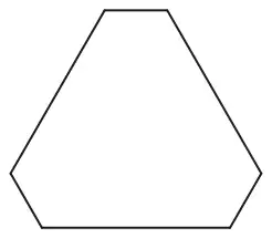 A six-sided polygon with three long sides and three short sides, alternating