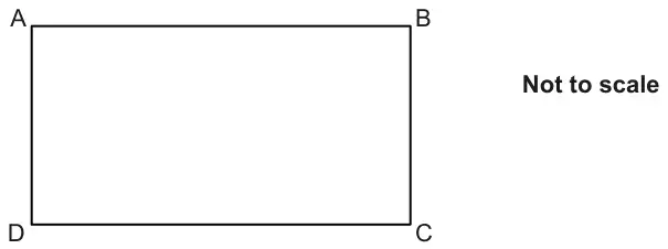 Rectangle ABCD with A top left, B top right, C bottom right, D bottom left