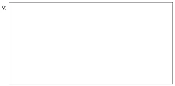 An empty rectangle labelled with the universal set symbol