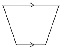 Quadrilateral with a pair of parallel sides (marked with arrows), the top side longer than the bottom side