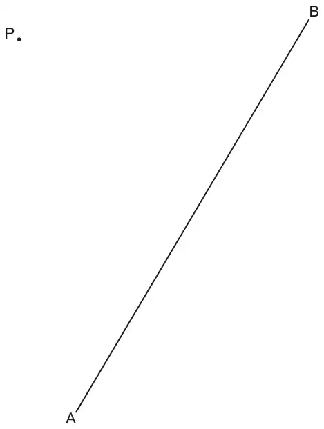 Point P above a line segment AB