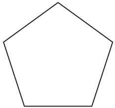 A regular five-sided polygon