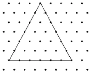 Equilateral triangle of side 6 drawn on the isometric grid