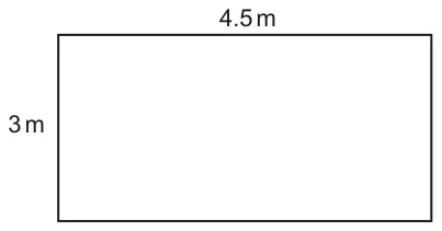 Rectangle 4.5 m by 3 m