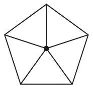 Blank regular pentagon spinner divided into five equal sections