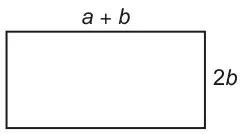 Rectangular tile with length a + b and width 2b