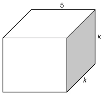 Cuboid with edges 5, k and k