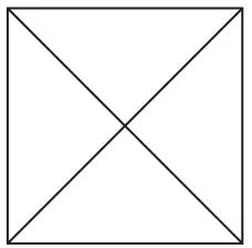 A square with both diagonals drawn