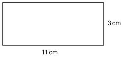 Rectangle with length 11 cm and width 3 cm
