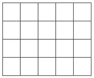 A rectangle of tiles 4 rows high and 5 tiles wide
