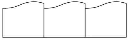 Three fence panels side by side, each with a curved top