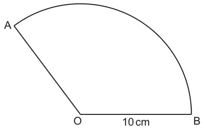Sector AOB of a circle centre O with radius OB = 10 cm