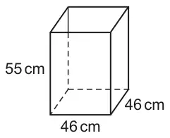 Cuboid crate 46 cm by 46 cm base and 55 cm high