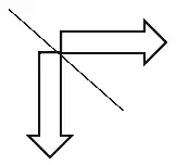 Answer: the double arrow with one line of symmetry, the diagonal through the corner of the L