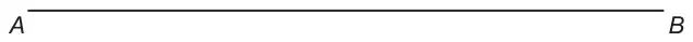 A horizontal line segment from A on the left to B on the right