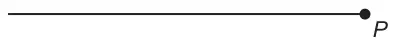 A horizontal line ending at point P on the right
