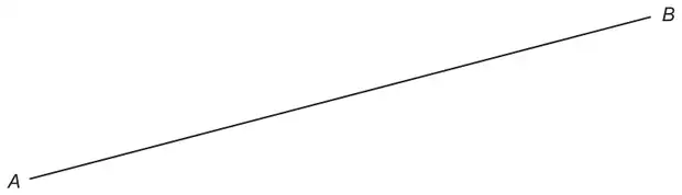 A line segment from A at the bottom left to B at the top right