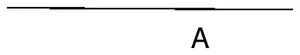 A blue line with A marked below it, to the right of the middle