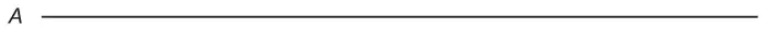 A horizontal straight line starting at point A on the left