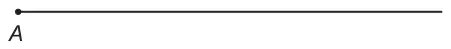 A horizontal line segment starting at point A on the left