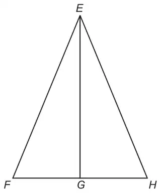 Triangle EFH with E at the top; G on FH with the line EG drawn from E down to G
