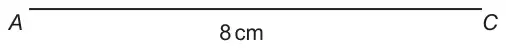 Line segment AC of length 8 cm, drawn for the construction