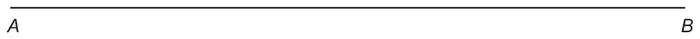 A horizontal line segment AB