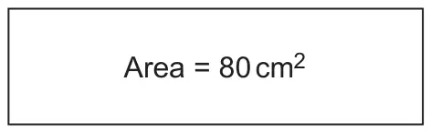 Rectangle labelled Area = 80 cm squared