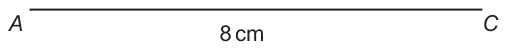 Line segment AC of length 8 cm