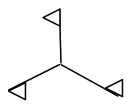 The second shape: three arms, each ending in a small triangle pointing the same way round