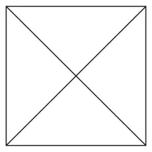 A square with both diagonals drawn