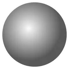A shaded 3D shape that is round from every direction