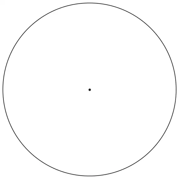 A blank circle with its centre marked