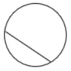 The circle with a line joining two points on the circle