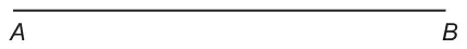 Line segment AB, 7 cm long, with A at the left and B at the right