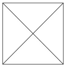 Square with both diagonals drawn