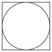 A circle drawn exactly inside a square, touching all four sides