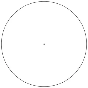 Empty circle with its centre marked, for drawing the pie chart