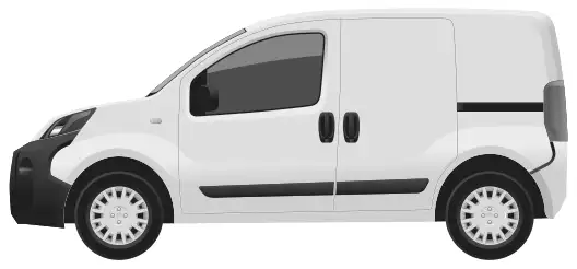 Scale drawing of a small van, side view
