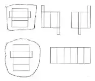 Example: first net (top left) boxed and fourth net (bottom left) circled