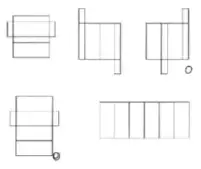 Example: nets marked with small ticks or circles at the third and fourth nets