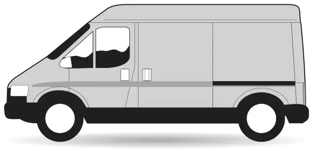 Scale drawing of a van, side view