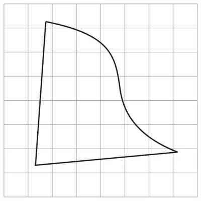 Maisie’s chip design drawn on a centimetre-squared grid 8 squares wide and 8 squares high