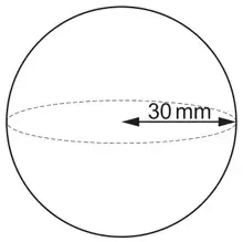 Sphere of radius 30 mm