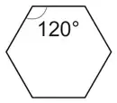 Regular hexagon with one interior angle marked 120°