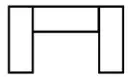Split into two vertical legs and a middle top piece