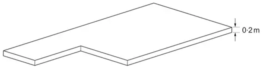 Sketch of the L-shaped concrete slab, 0·2 m thick