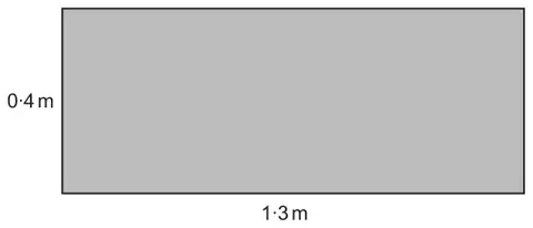 Rectangle 1·3 m by 0·4 m