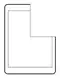 tablet symbol with the bottom-left quarter missing