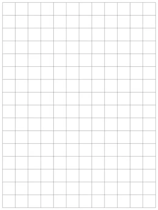 Blank square grid, 12 squares wide and 16 squares high